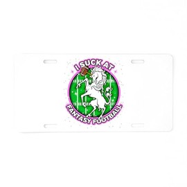 CafePress I Suck at Fantasy Football Aluminum License Plate, Front License Plate, Vanity Tag