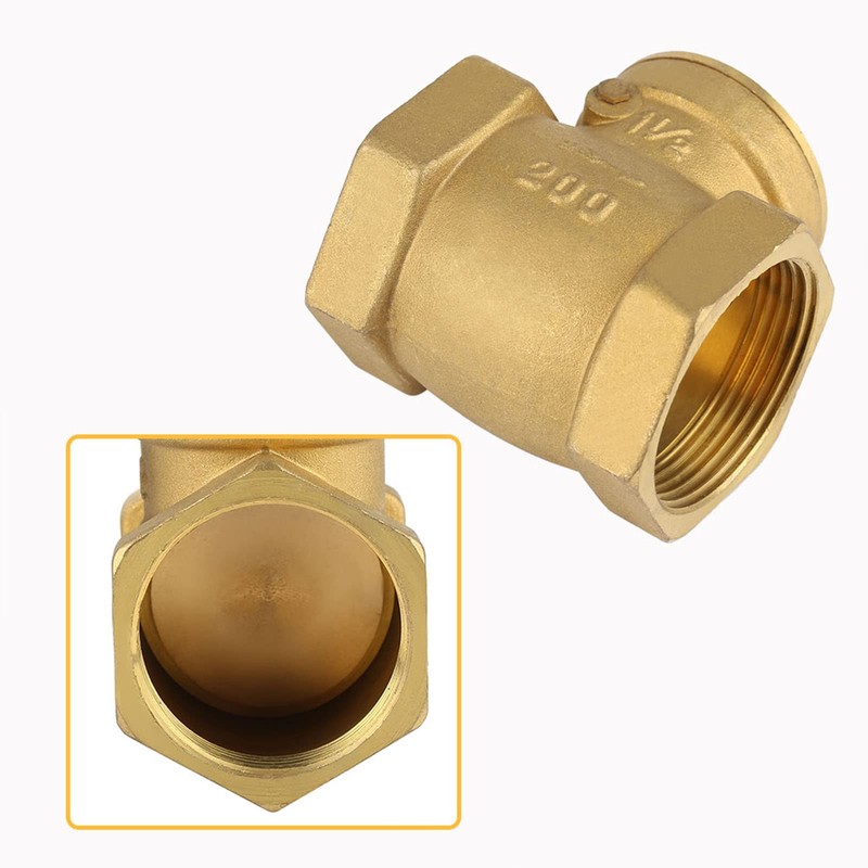 DN32 Female Thread Brass Non Return Swing Check Valve 232PSI