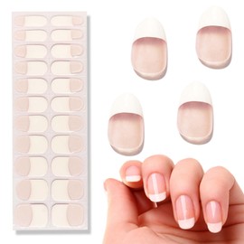 CHOOSE-IT Semi Cured Gel Nail Strips French Nail Tips With Long-Lasting Semi Cured Gel Strips 22 PCS Set For Easy UV Application Gel Nail Polish Strips Works With UV Light