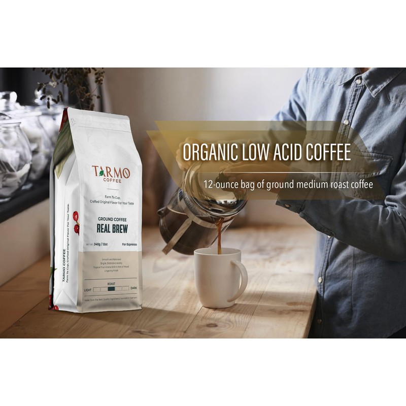 Tarmo Coffee | REAL BREW - Low Acid Ground Coffee,