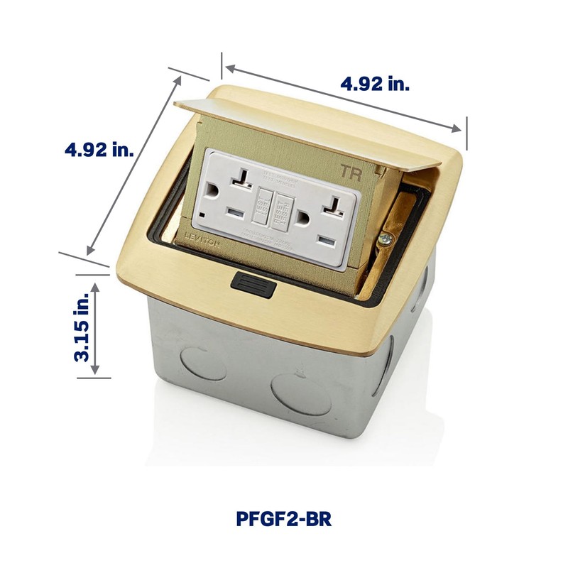 Leviton Pop-Up Floor Box with 20 Amp, Tamper-Resistant Self-Test GFCI