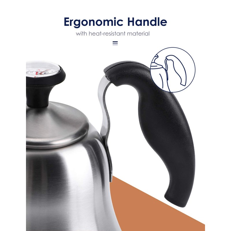 Chefbar Tea Kettle with Thermometer for Stove Top Gooseneck Kettle,