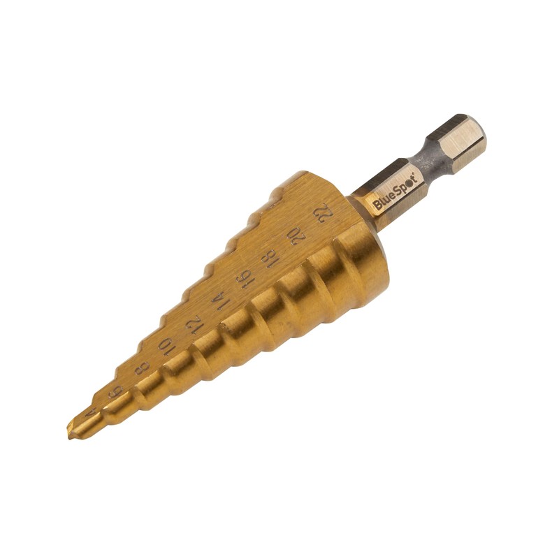 Blue Spot Tools 32052 HSS Step Drill (1/4" Hex Shank)