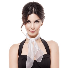 SATINIOR Chiffon Scarf Women Square Handkerchief Lightweight Satin Ribbon Scarf Retro Neck Scarf