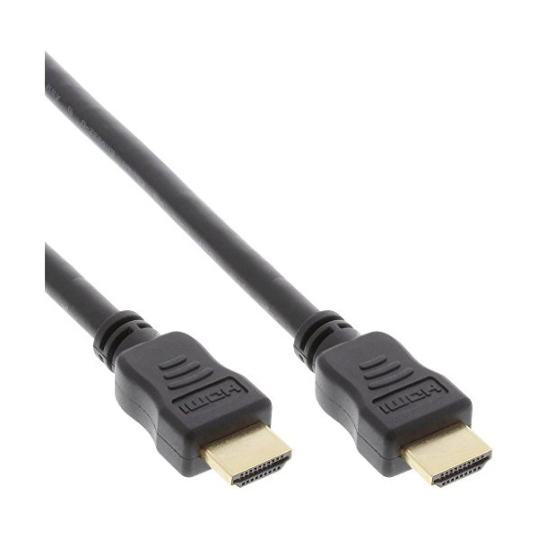 InLineÂ® HDMI High Speed with Ethernet Cable, Premium, 4Â K2K Male to RCA Male/1Â m Black/Gold