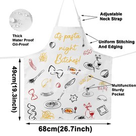 Italian Pasta Apron for Women and Men - Kitchen Gifts for Pasta Lovers and Making (Pasta Night Ap)
