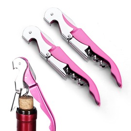 3 Packs Drincarier Pink Wine Key, Professional Waiter Corkscrews, Corkscrews for wine bottles, Wine Key for Servers,Classic Wine openers, Bottle Opener