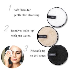 KEYRI 7 Pack Makeup Remover Pads Reusable Make Up Pads with Spa Headbands Large Double Sided Face Pads Washable Facial Towel Microfibre Cotton Face Eyes Cleansing Cloths for All Skin Type (7 Pieces)