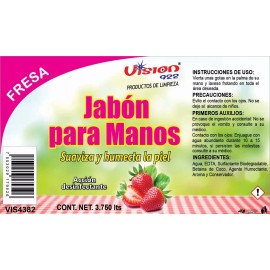 VISION 922 Jabon Liquido Para Manos Aroma Fresa 3.750 L