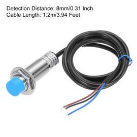MECCANIXITY M18 Approach Sensor Inductive Proximity Sensor Switch NC Normally Close PNP 8mm Detection Distance, DC 6-36V LJ18A3-8-Z/AY, 3.9ft, 1Pcs