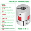 8mm to 12mm Aluminum Plum Flexible Shaft Coupling, D30 L35