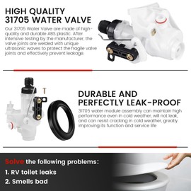 2026 NEW 31705 31688 RV Toilet Water Valve Kit for Thetford Aqua-Magic V High and Low Models by Puxyblue - Freeze Resistance and Leak Resistance Assembly Replaces 31687 31648 31652 31672 31683