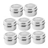 NOLITOY 8pcs Magnetic Stainless Steel Spice Jars with Transparent Lids