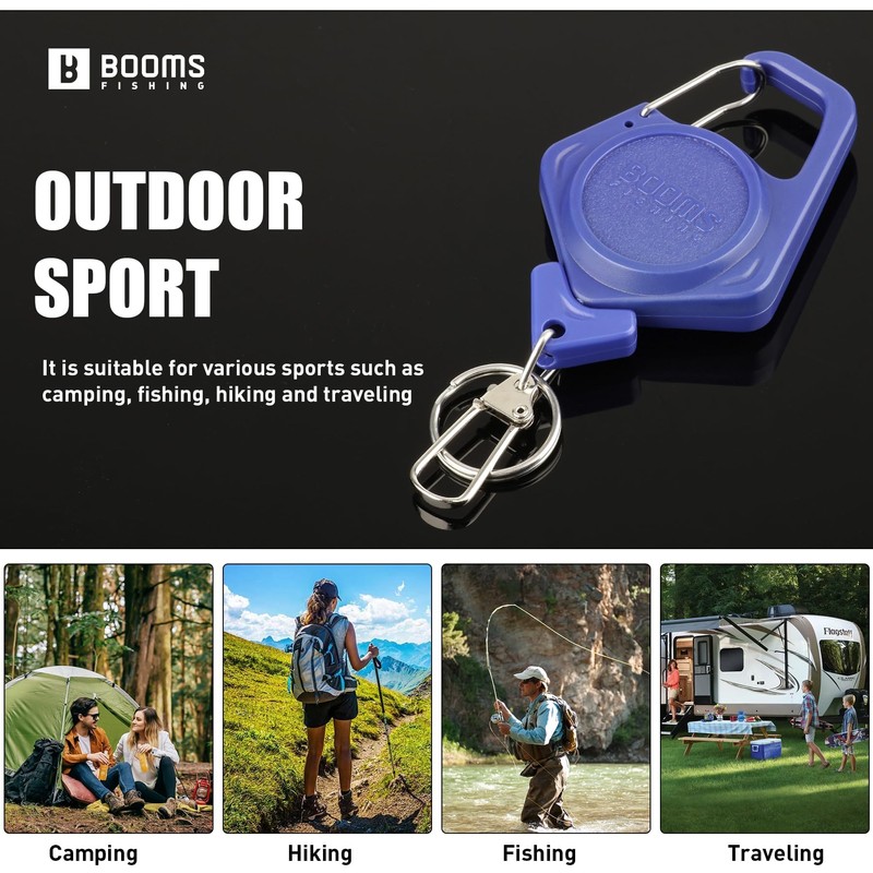 Booms Fishing Zinger Retractor 3pack: Fly Fishing Retractor with 27.5"