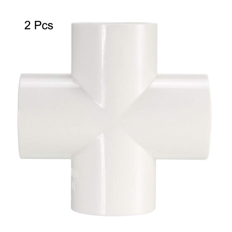 sourcing map PVC Pipe Fitting 4 Way Cross Schedule 40