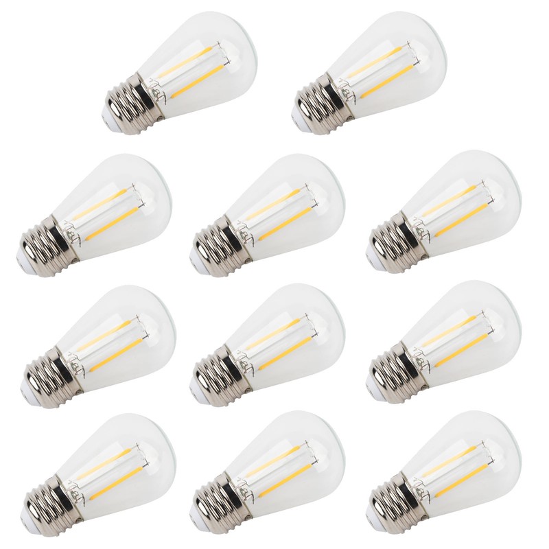 10Pcs Vintage Light Bulb S14 E27 180LM Transparent Glass LED