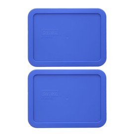 Pyrex 7210-PC 3 Cup Amparo Blue Food Storage Replacement Lids (2-Pack) - Made in USA
