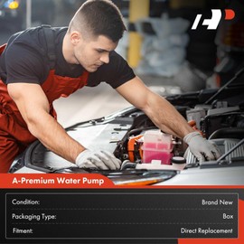 A-Premium Water Pump w/Gasket Compatible with Chrysler 200, 300, Town & Country & Dodge Avenger, Challenger, Charger, Durango, Journey & Jeep Grand Cherokee & Volkswagen Routan- (DOHC, 3.6L) # AW6169