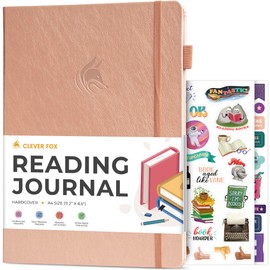 Clever Fox Reading Journal Large – Guided Book Review Log with Reading Tracker – Gift Book Accessories for Reading Lover – Book Tracking Journal for Kids & Adults, 8.5x11.2” (Rose Gold)
