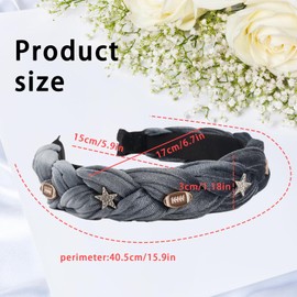 MUNSKT Braided Headbands for Women, Pack of 2, Velvet Headband, Dirndl Headband, Oktoberfest Headband