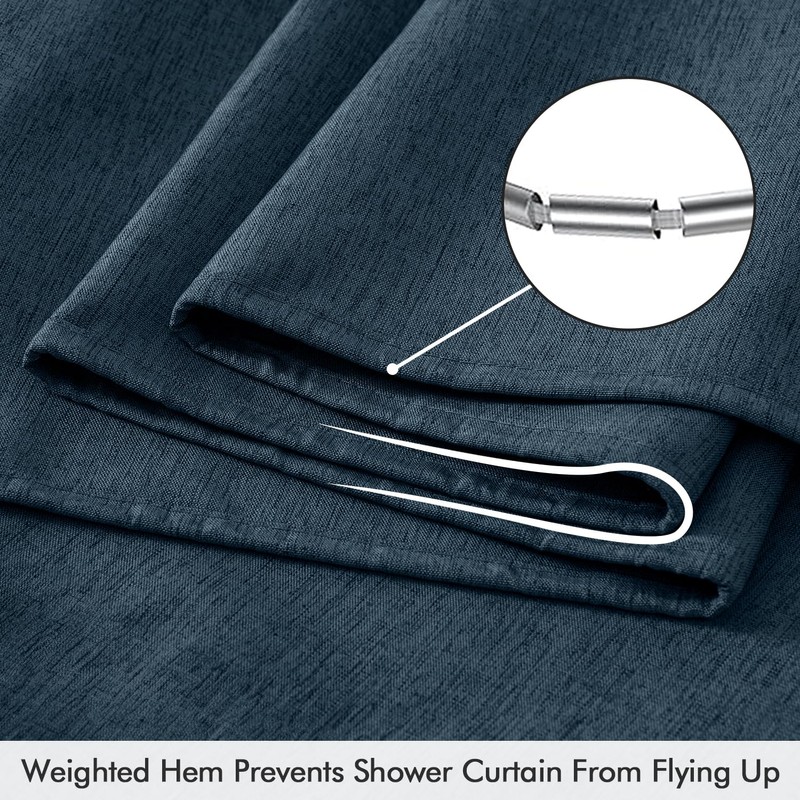 ANRODUO Extra Long Linen Shower Curtain, 108 Inch Long Heavy