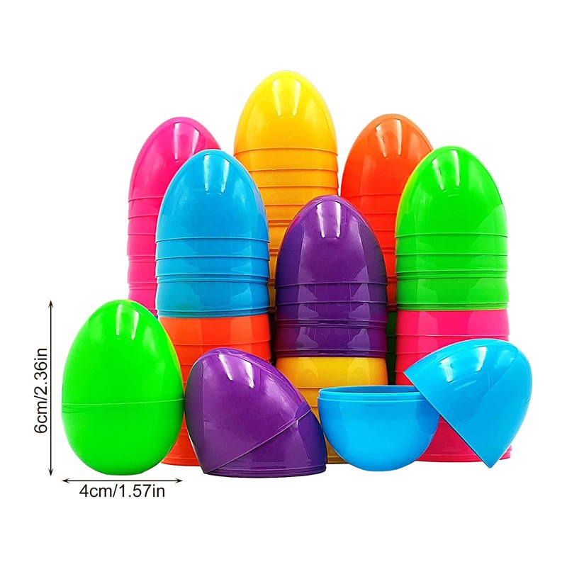 Easter Eggs Empty,50 Fillable Colorful Bright Fake Eggs | Colorful