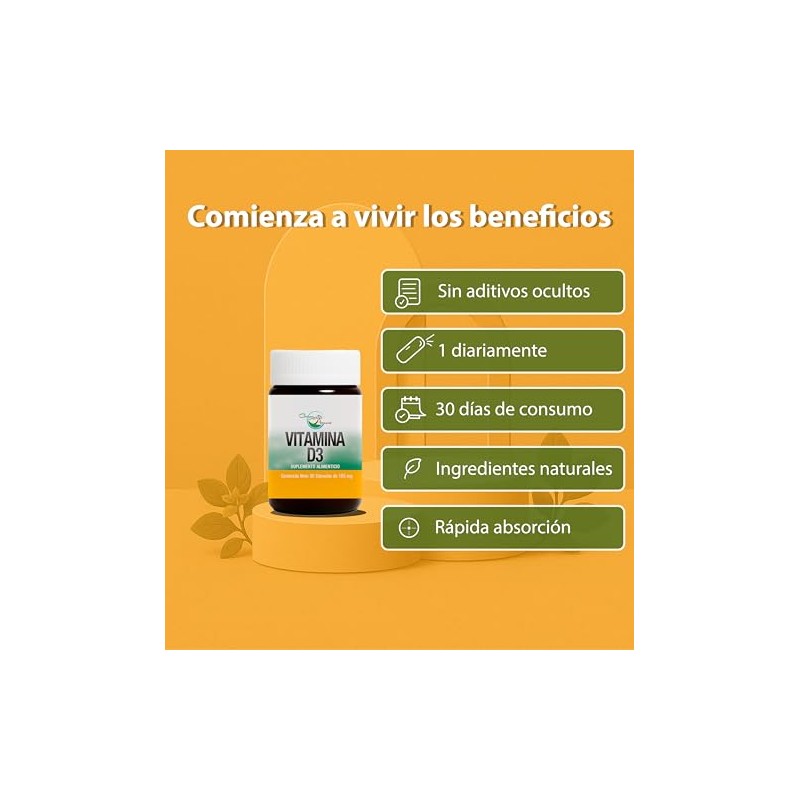 Green house, VITAMINA D3, 30 cápuslas, vitaminas, 10mcg. Suplementos Alimenticios.