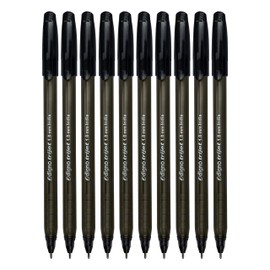 DIGNO Tri-Mate Ballpoint Pens, BLACK, Medium Point (1.0mm), Pack of 10, Multipack, Triangular Grip, School Office Home Business Hospital Use