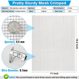 Upgraded 2Pack Mesh Screen Crimped 304, 5 Mesh 11 X 14.2 inch, Not Easy Falling Off Metal Mesh Woven, Pretty Sturdy Wire Mesh Not Rusty, Stainless Steel Mesh Flexible, Heat Resisting by Valchoose