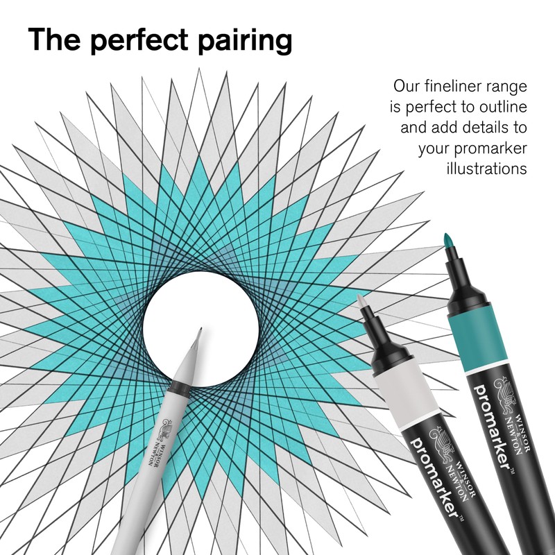 Winsor & Newton, Promarker, Black & Blender, Set of 6,