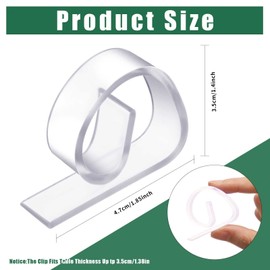 Eccliy 150 Pieces Clear Table Cloth Holder Clips Plastic Tablecloth Clips Outdoor Picnic Table Clips Transparent Table Cover Clips Tablecloth Cover Clamps for Valentine's Day Home Wedding Party
