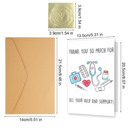 Thank You Card with Envelope, Thank You Cards for Practitioner Doctors Nurses Medical Staff Funny Physician Appreciation Note for Men Women Nursing Preceptor Doctors Day Gifts
