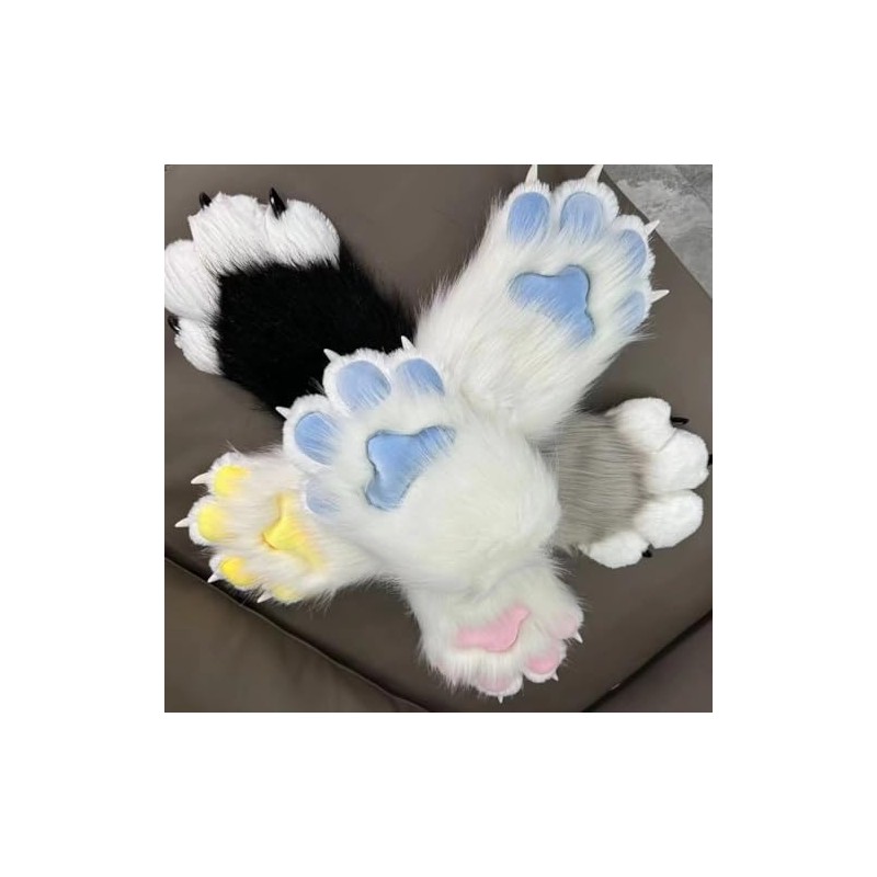 CKHOF Faux fur Furry costume Cat Claw Gloves Animal furry
