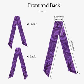 SHBYYGR Purple Paisley Bandanna Head Scarf Hair Neck Scarves for Women Fashion Purse Bag Scarfs Handbags Silky Satin Headscarf Charms