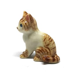 ZOOCRAFT Ceramic Siamese Cat Figurine Brown Hand Painted Porcelain Miniature Collectible