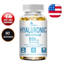 ZIPINKJ Qty120 Hyaluronic Acid Capsules Joints Support Anti Aging Reduce Wrinkles--