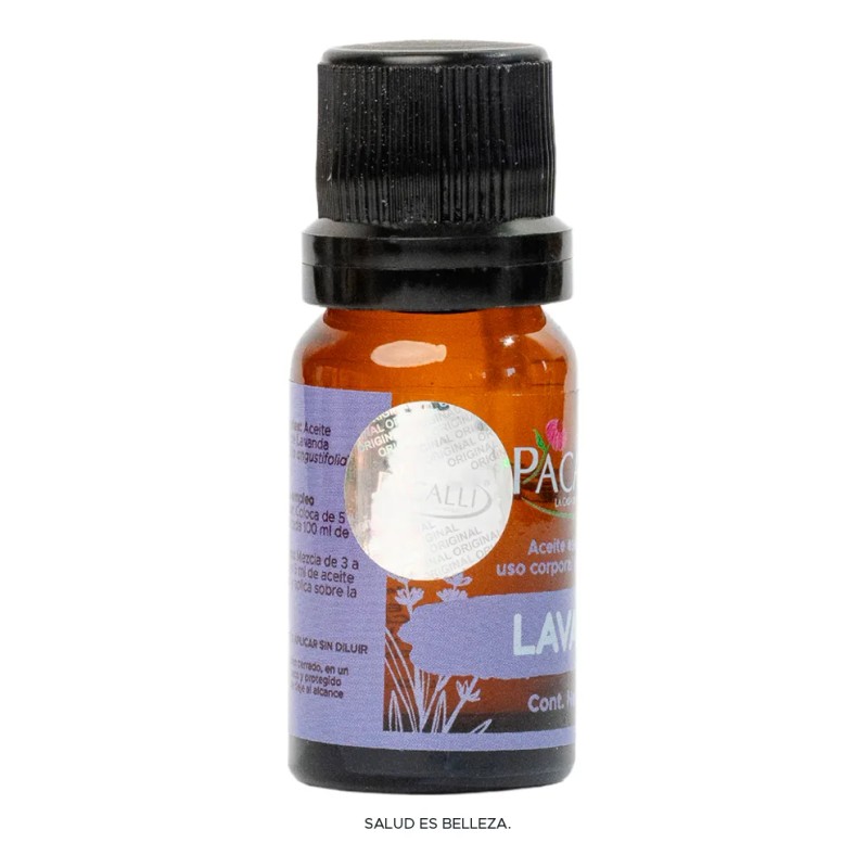 Aceite Esencial de Lavanda Pacalli 100% Puro Apto Difusor 10