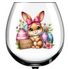x12 Rabbit Bunny Easter Glass Vinyl Decal Stickers Colour ol457