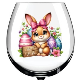 x12 Rabbit Bunny Easter Glass Vinyl Decal Stickers Colour ol457