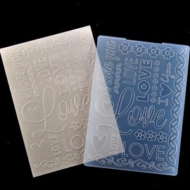 DDOUJOY Love Flowers I Love You Heart Background Plastic Embossing Folders for Card Making Scrapbooking and Other Paper Crafts 3090976