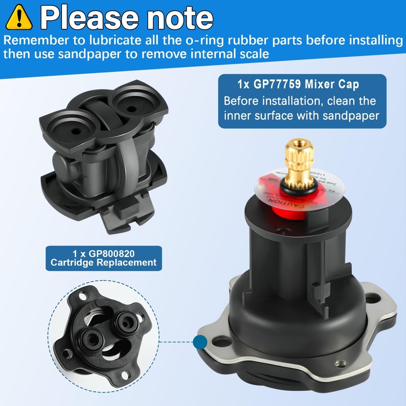 2 Pack GP876851 Mixer Cap and GP800820 Pressure Balancing Unit,
