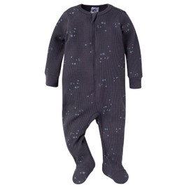 Gerber Baby Unisex 2-Pack 2-Way Zip Thermal Footed Sleep 'N Play, Foxes, Newborn