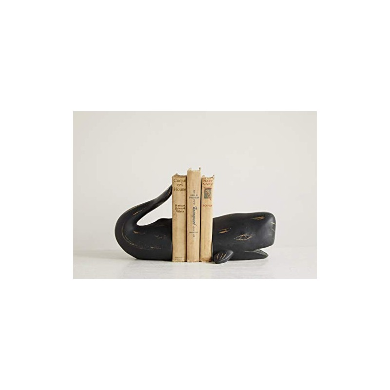 Creative Co-Op DA2625 Resin Whale Bookends