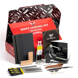 Three Way Cut Knife Making Kit DIY Gift Set for Men - Complete Tools & Accessories to Make Knife, Stainless Steel Blade, Beginners Guide, Gift for Him Husband Boyfriend Dad Handwork Hobbies