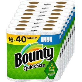 Paper Towels Quick Size, White, 16 Family Rolls = 40 Regular Rolls