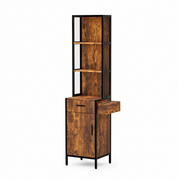 OmySalon 3-Layer Salon Storage Cabinet,Beauty Barber Salon Styling Station Organizer