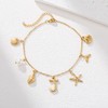 Gold Seashell Initial Ankle for Women Summer Beach Jewelry Stainless
