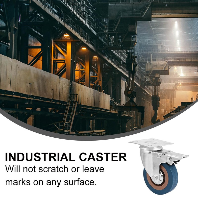 Gatuida 3 Lenkrollen aus Edelstahl mit Bremse zum Universaldrehen