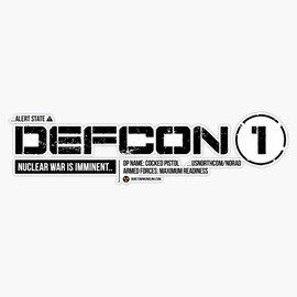 DEFCON 1 Window Bumper Sticker Decal 5"