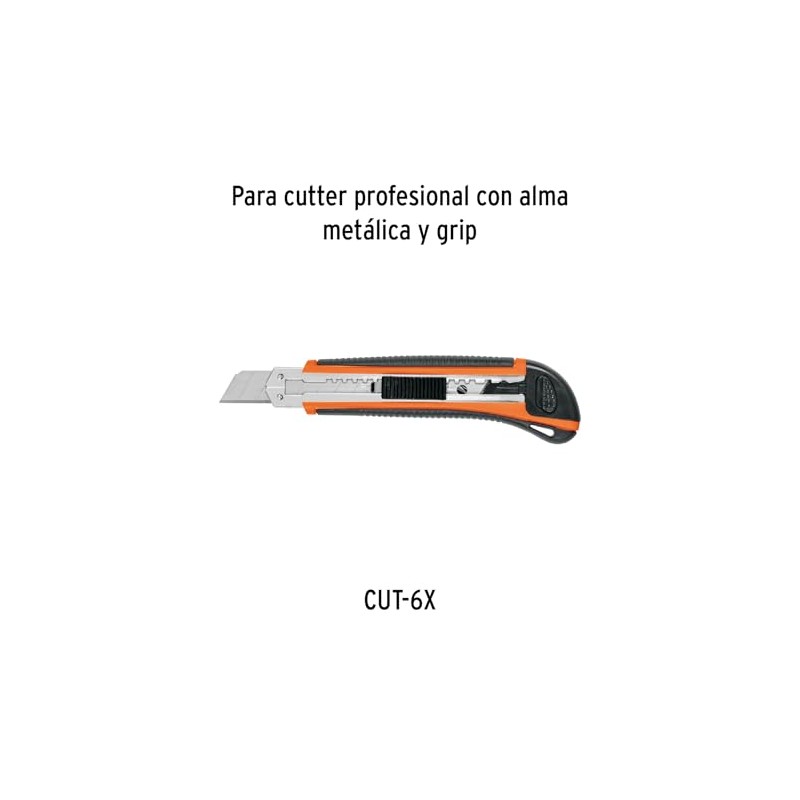 Truper REP-CUT-6, Cuchillas de repuesto para cutter de 18 mm,